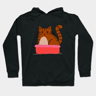 Funny Cat Litter Box Illustration Hoodie